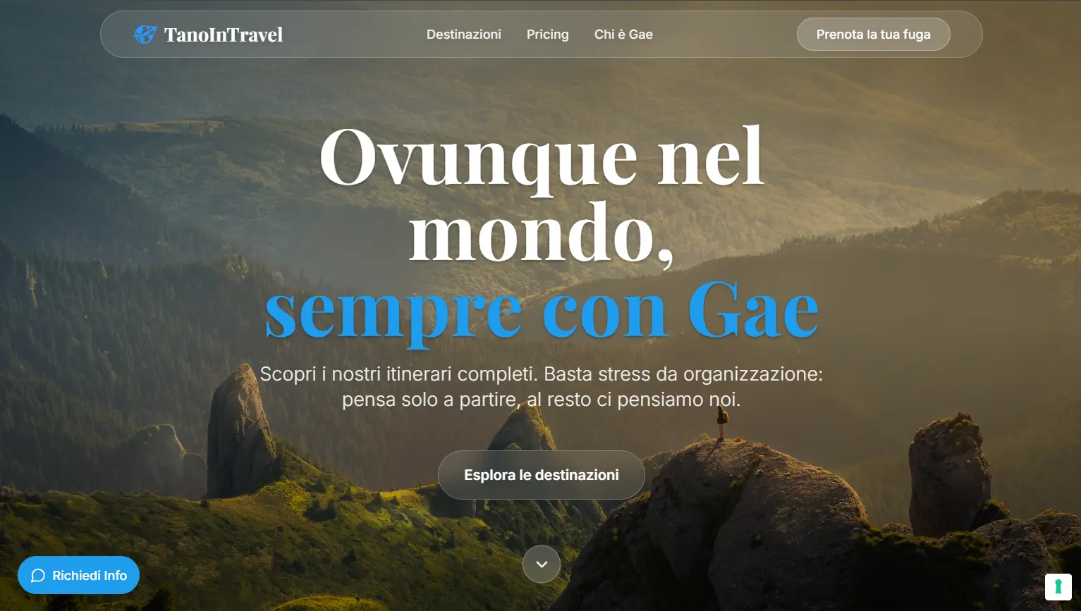 TanoInTravel — Piattaforma Viaggi Immersiva | progetto di sviluppo web e software realizzato da ESTETA, Modena